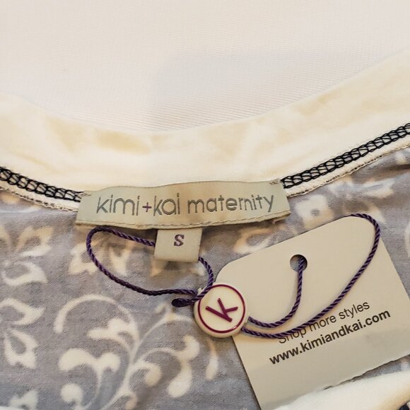 Kimi + Kai Maternity Floral V Neck Blue Dress Size Small - Picture 9 of 9